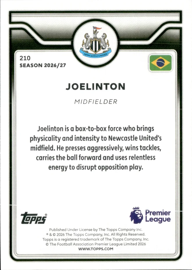 Joelinton card back