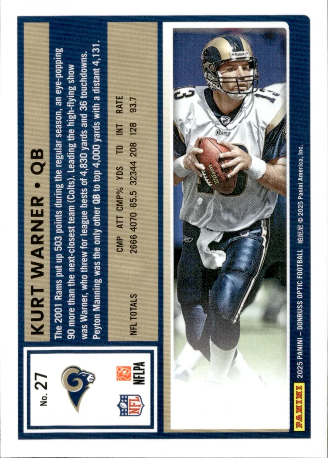 Kurt Warner card back