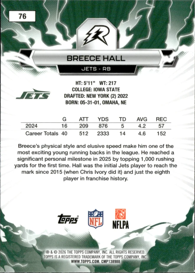 Breece Hall card back