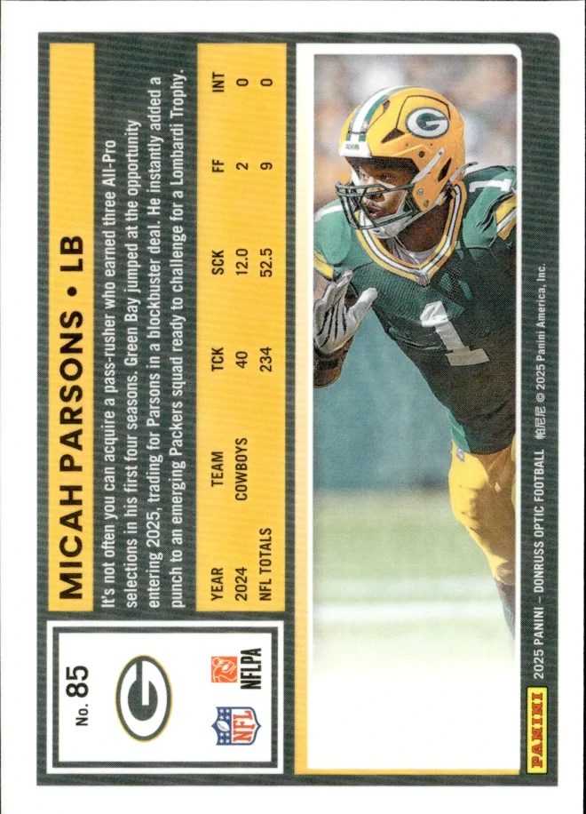 Micah Parsons card back