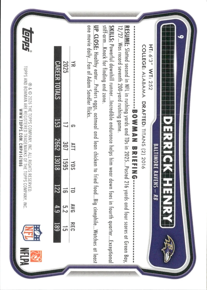 Derrick Henry card back