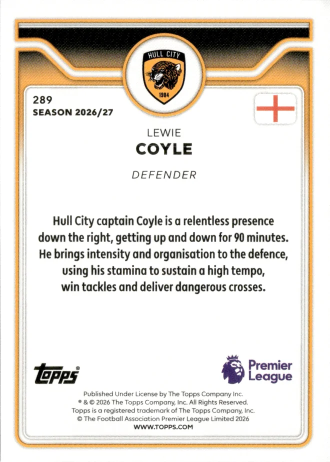 Lewie Coyle card back