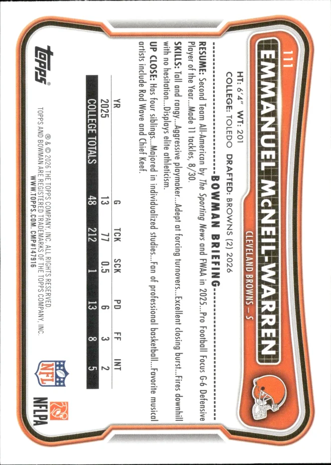 Emmanuel McNeil-Warren card back