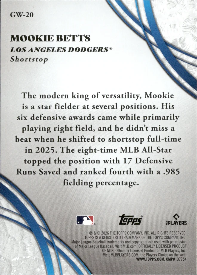 Mookie Betts card back
