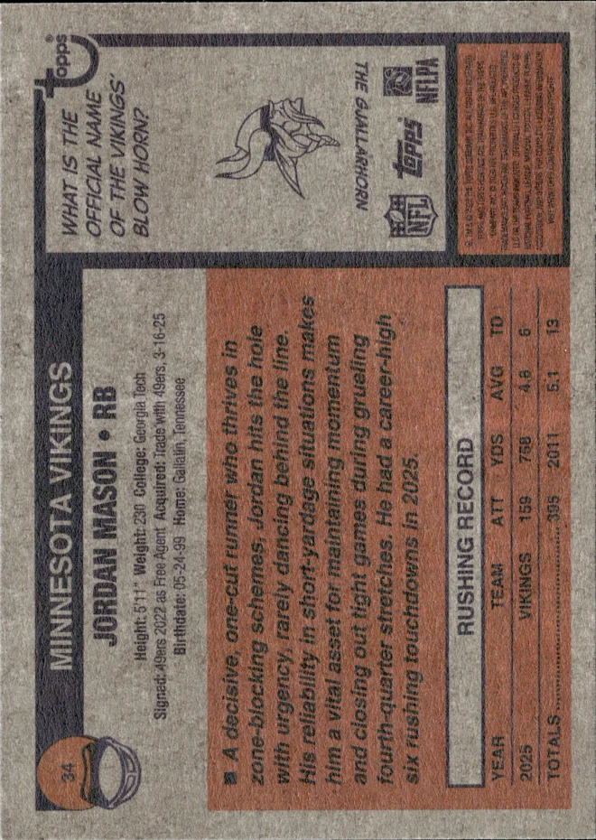 Jordan Mason card back