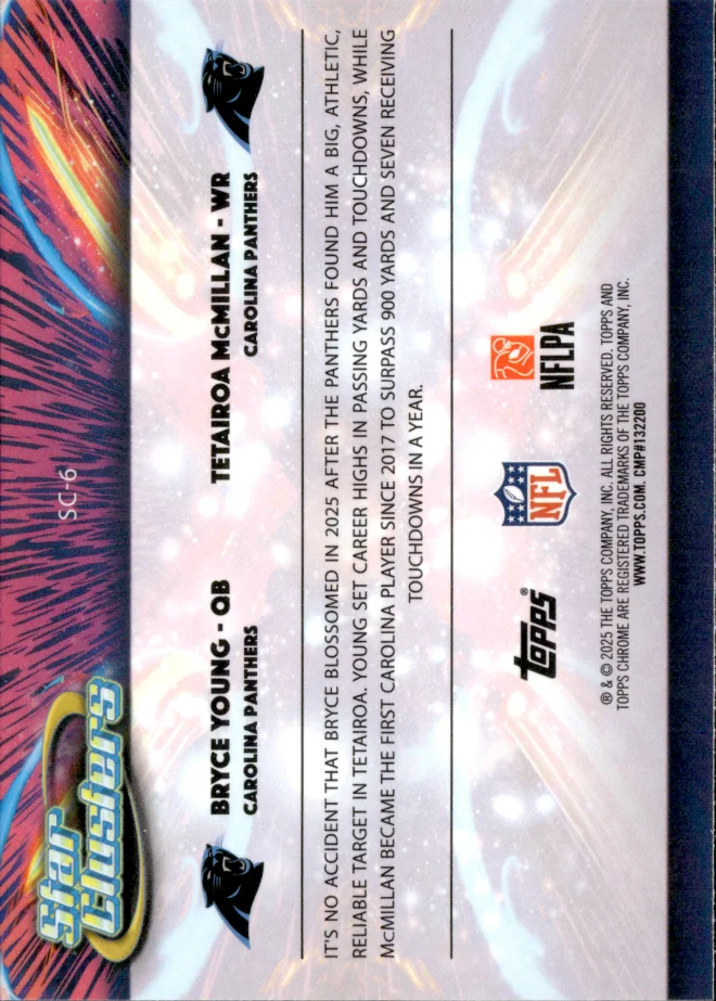 Bryce Young / Tetairoa McMillan card back