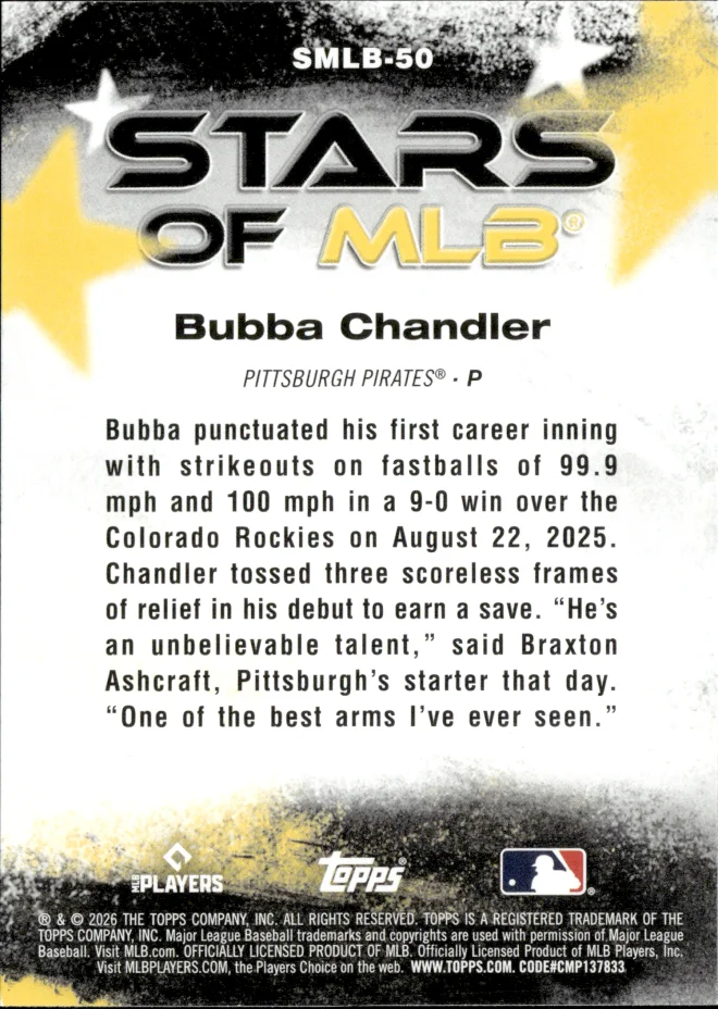 Bubba Chandler card back