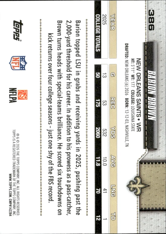 Barion Brown card back