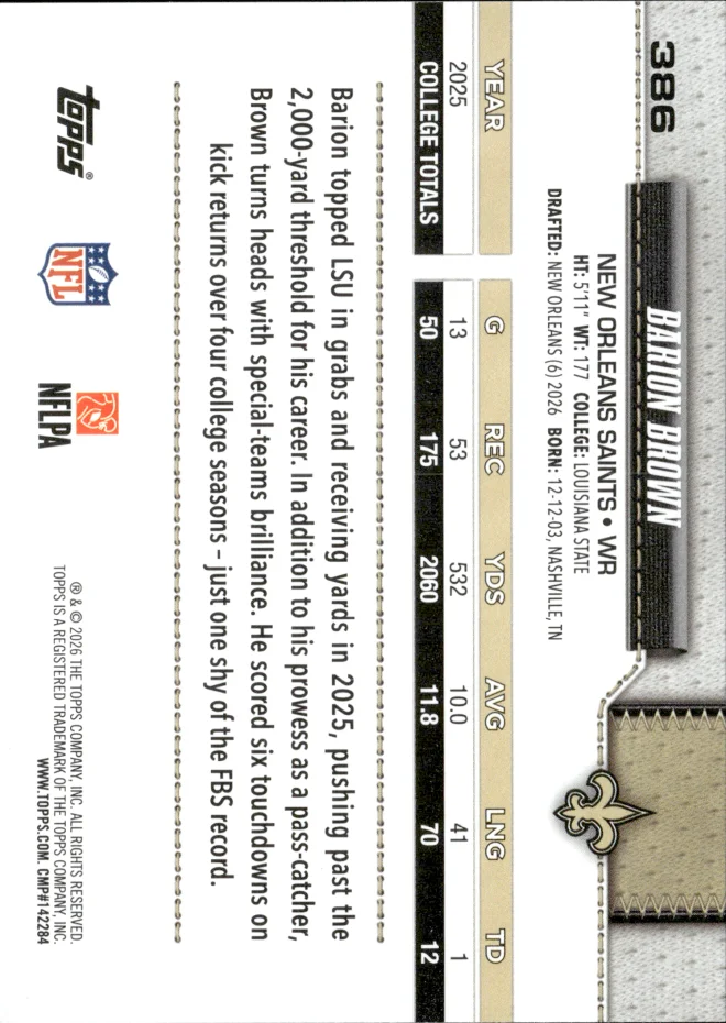 Barion Brown card back