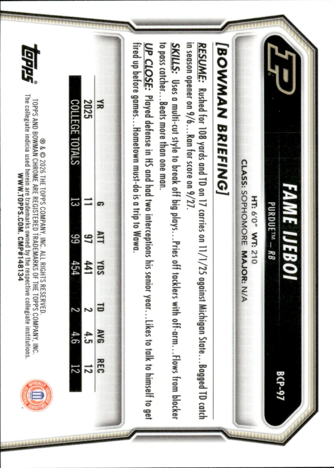 Fame Ijeboi card back