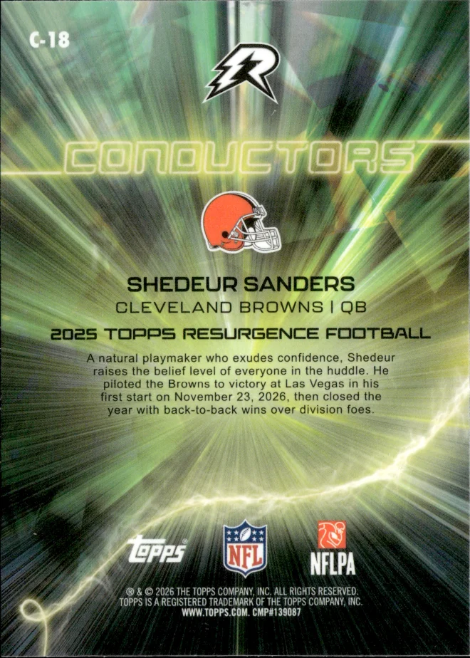 Shedeur Sanders card back