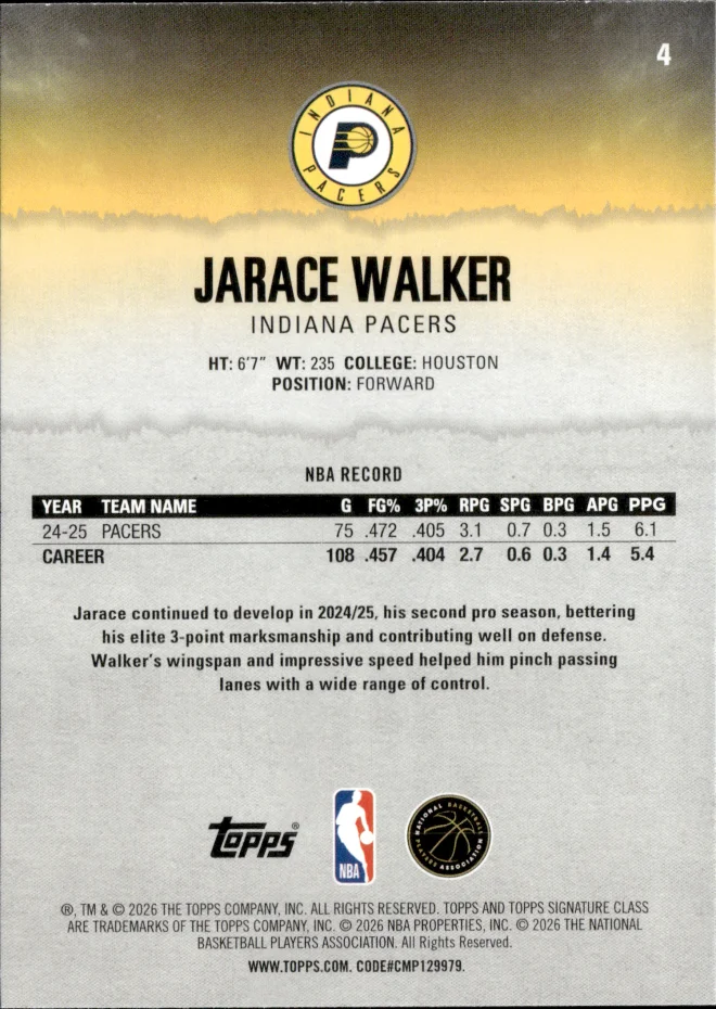 Jarace Walker card back