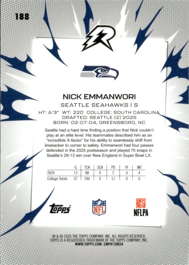 Nick Emmanwori card back