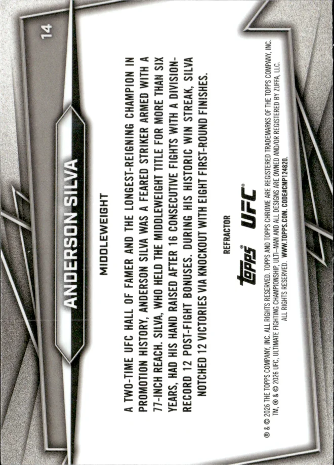 Anderson Silva card back