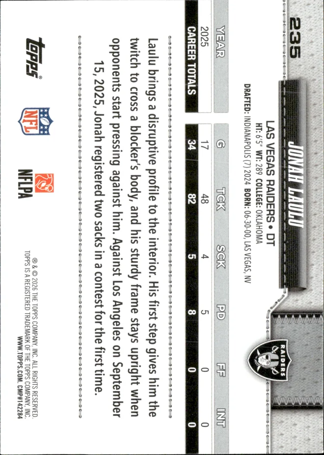 Jonah Laulu card back