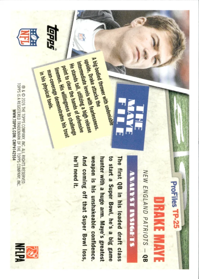 Drake Maye card back