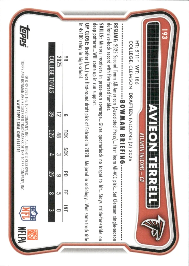 Avieon Terrell card back