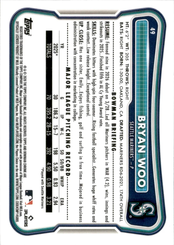 Bryan Woo card back