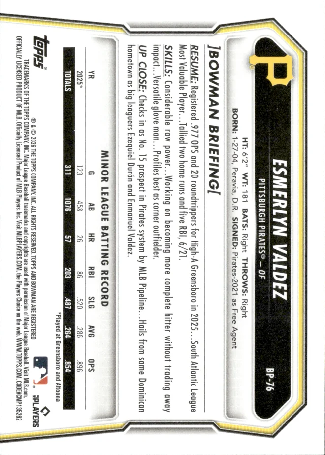 Esmerlyn Valdez card back