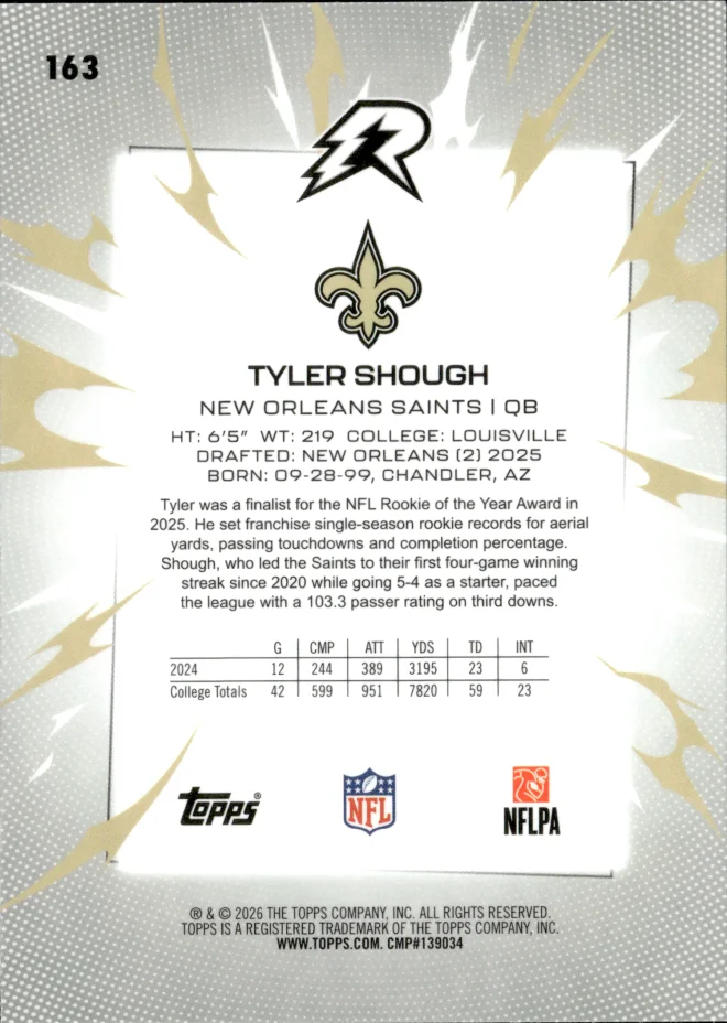 Tyler Shough card back