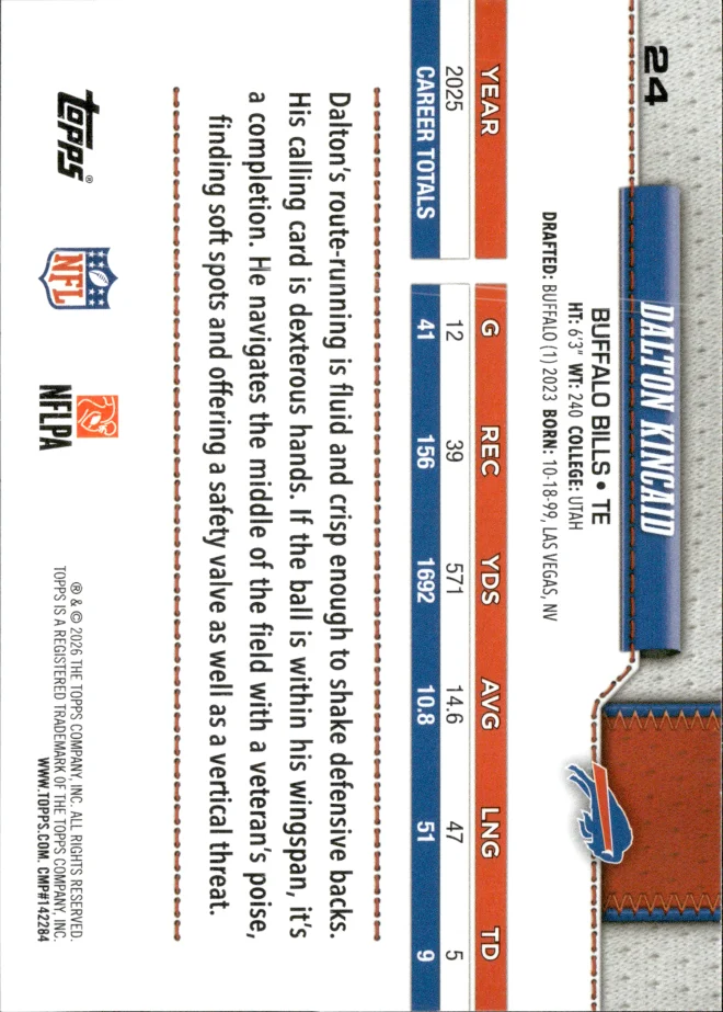 Dalton Kincaid card back
