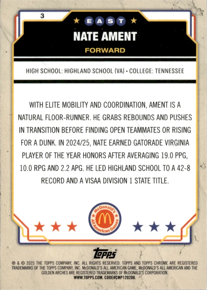 Nate Ament card back