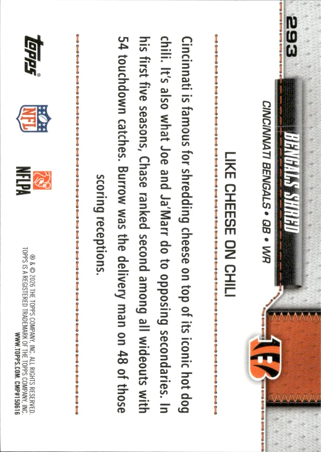 Ja'Marr Chase & Joe Burrow card back