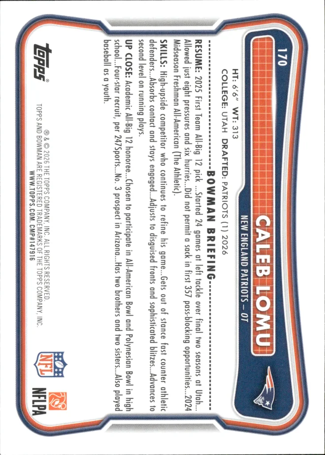 Caleb Lomu card back