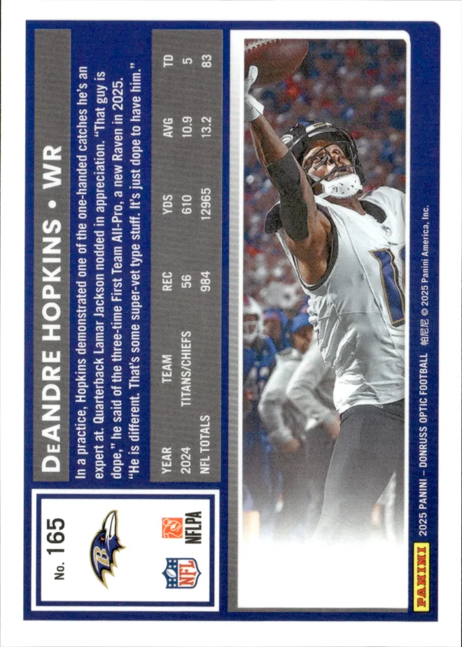 DeAndre Hopkins card back