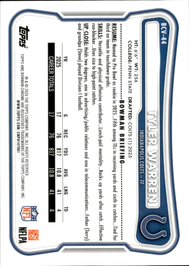 Tyler Warren card back