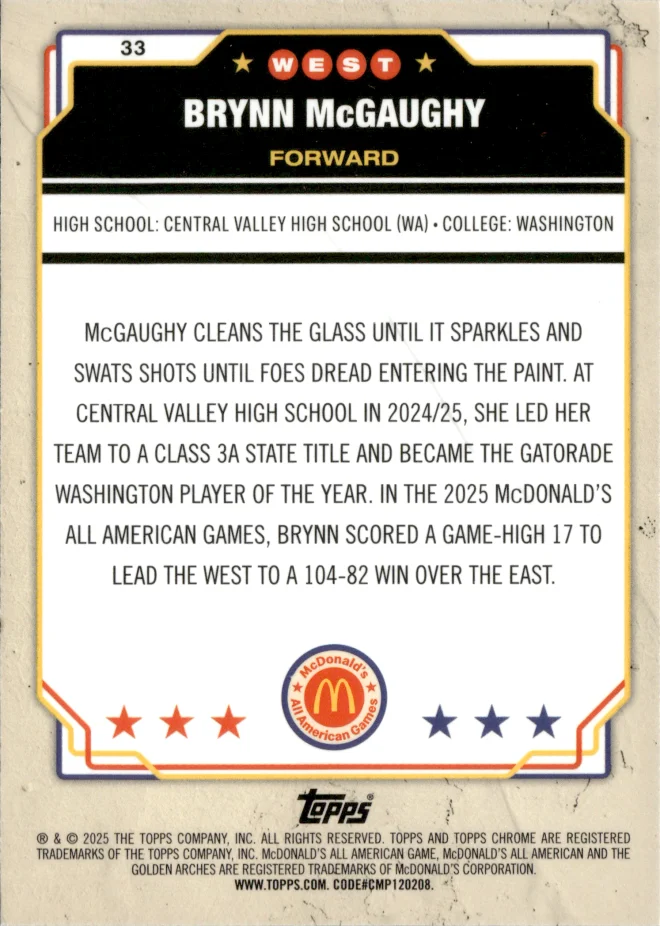 Brynn McGaughy card back