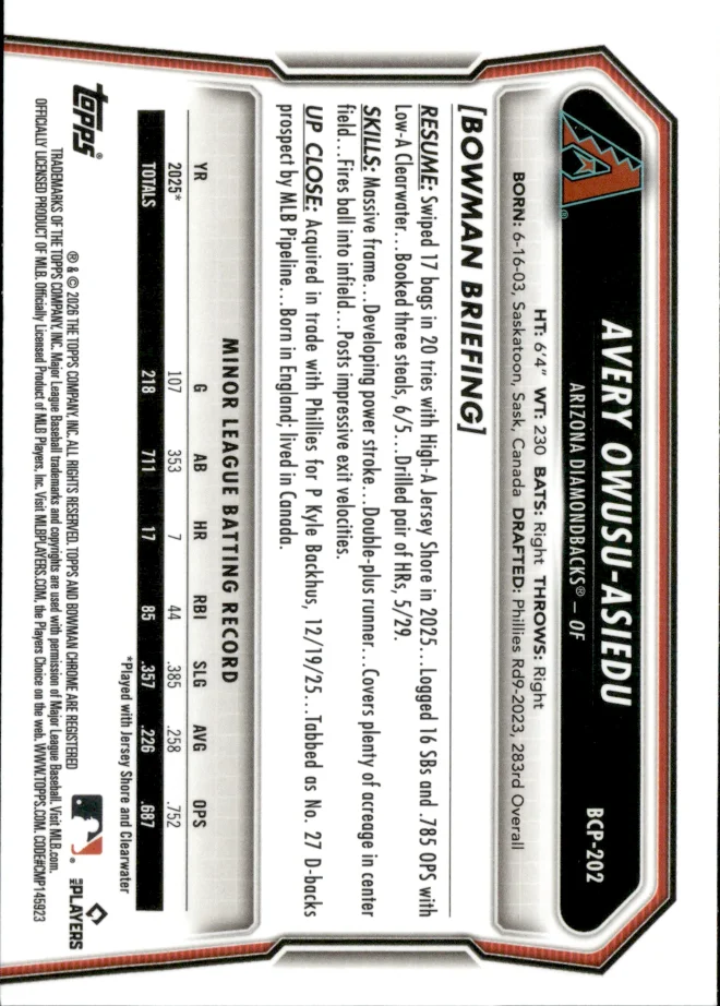 Avery Owusu-Asiedu card back