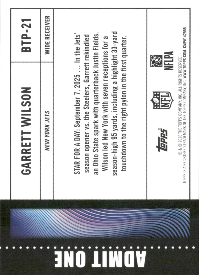 Garrett Wilson card back