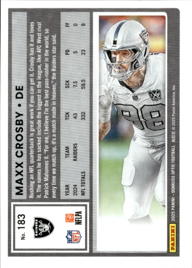 Maxx Crosby card back