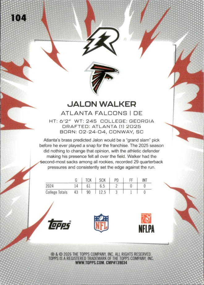 Jalon Walker card back