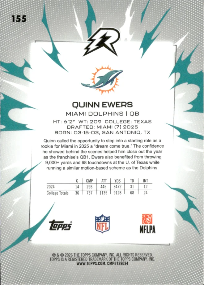 Quinn Ewers card back