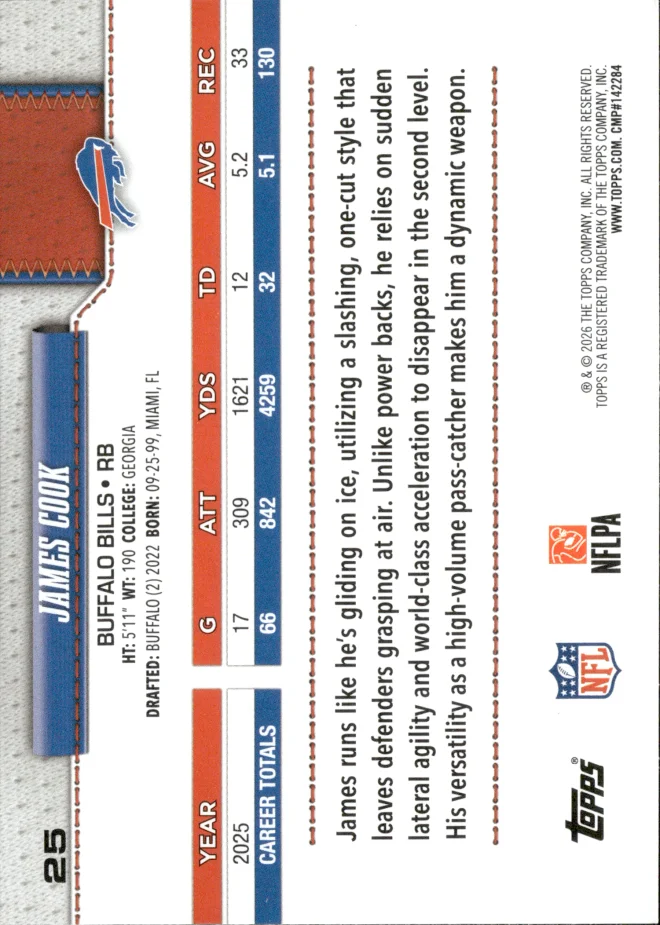 James Cook card back