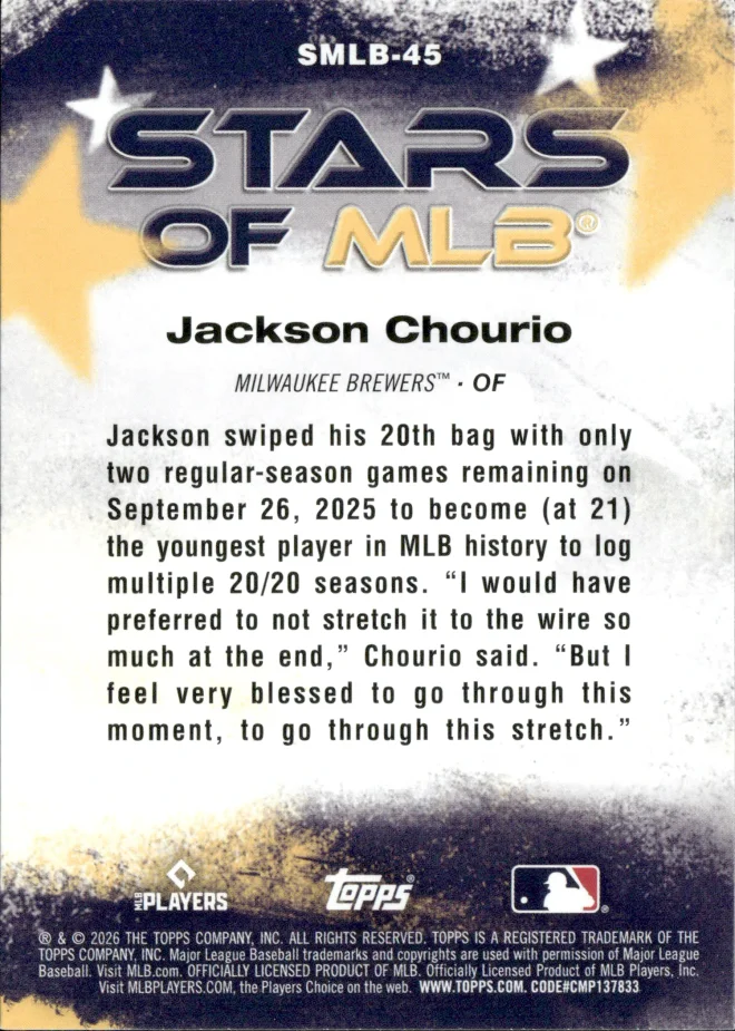 Jackson Chourio card back