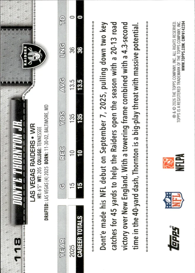 Dont'e Thornton Jr. card back