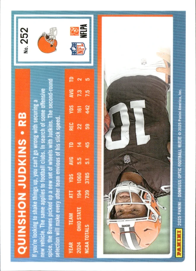 Quinshon Judkins card back