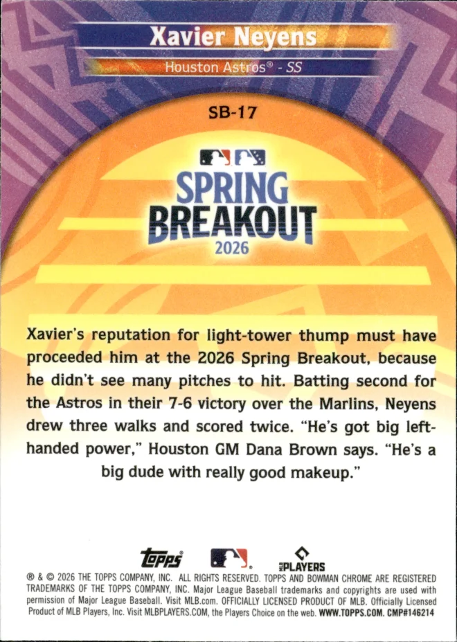 Xavier Neyens card back