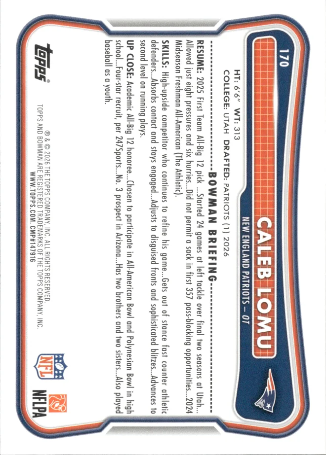 Caleb Lomu card back