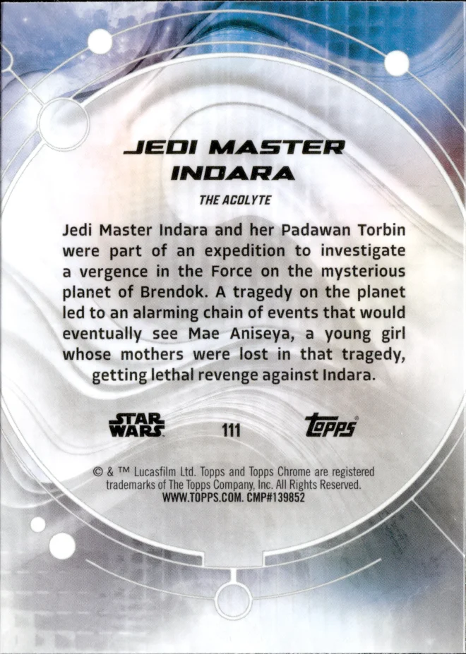 Jedi Master Indara card back