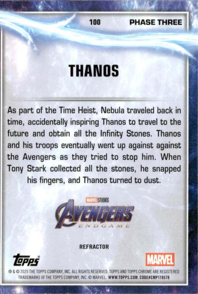 Thanos card back