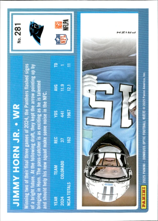 Jimmy Horn Jr. card back