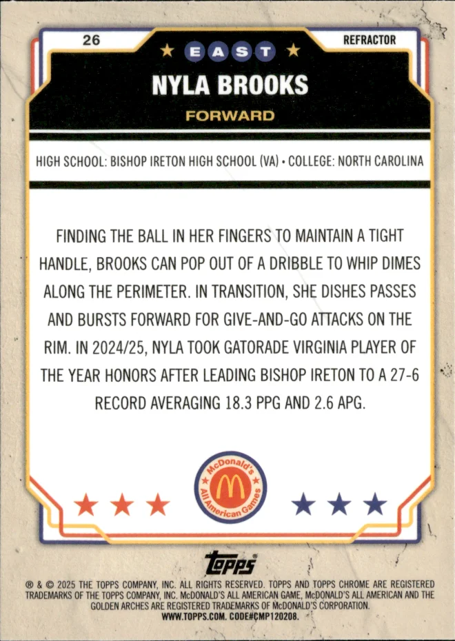 Nyla Brooks card back