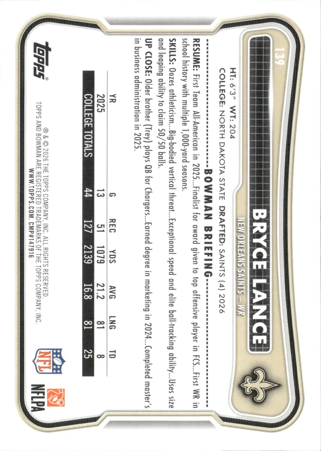 Bryce Lance card back