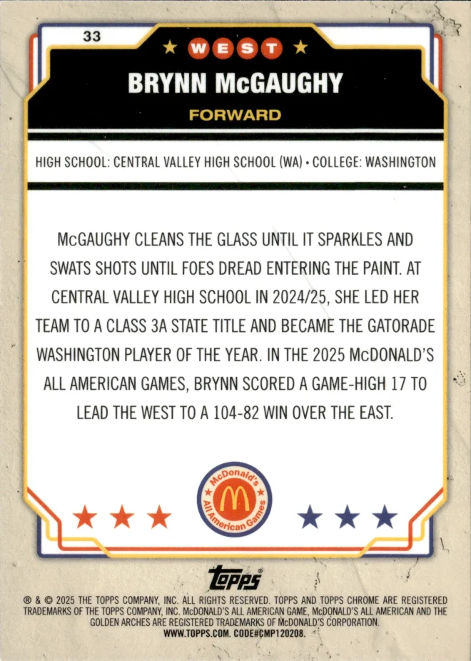 Brynn McGaughy card back
