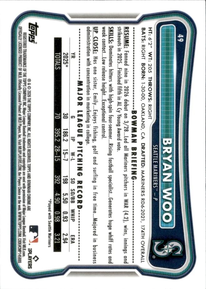 Bryan Woo card back
