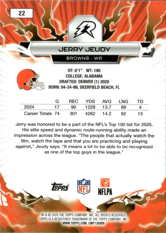 Jerry Jeudy card back